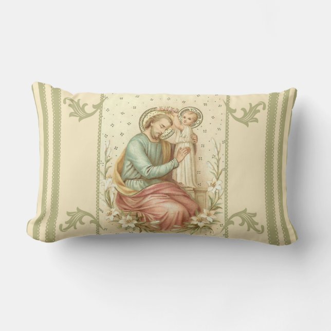 Coronation of St. Joseph by Jesus Lumbar Pillow (Front)