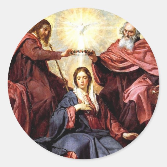 Coronation of the Virgin Classic Round Sticker (Front)