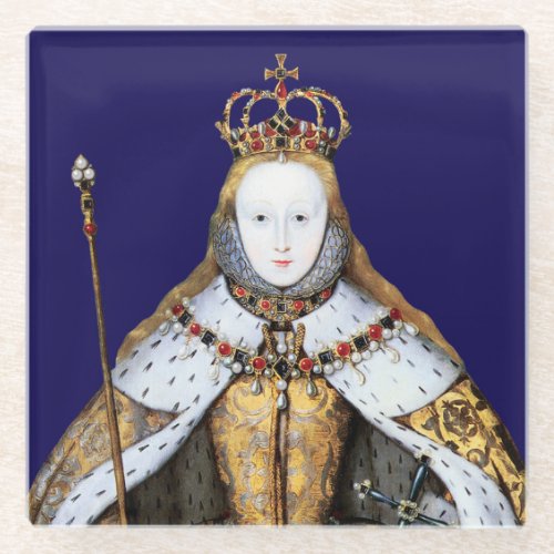 Coronation of Tudor Queen Elizabeth I Glass Coaster