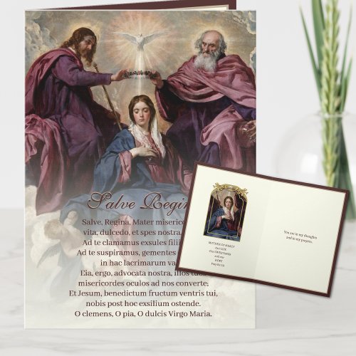 Coronation of Virgin Mary Catholic Salve Regina  Card