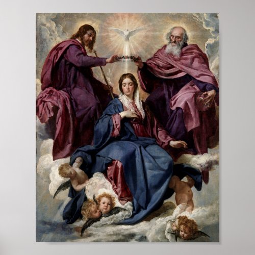 Coronation of Virgin Mary Religious Jesus Trinity Poster