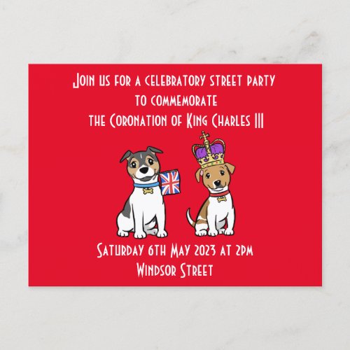 Coronation Party Postcard Invitation