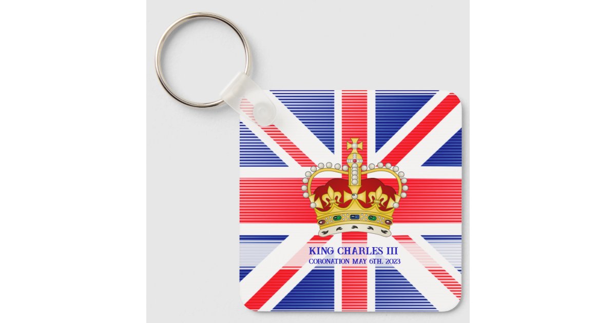 Coronation souvenir of King Charles III Key Ring Zazzle