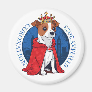 Coronation UK. Funny Jack Russell terrier dog Magnet