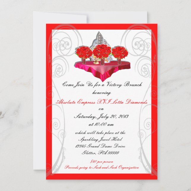 Coronation Victory Brunch Custom Invitations (Front)
