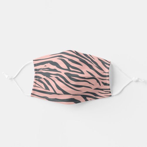 Coronavirus COVID19 Gray Pink Zebra Pattern Adult Cloth Face Mask