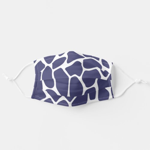 Coronavirus COVID19 Navy Blue Giraffe Print Adult Cloth Face Mask