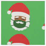 coronavirus face mask black santa christmas fabric