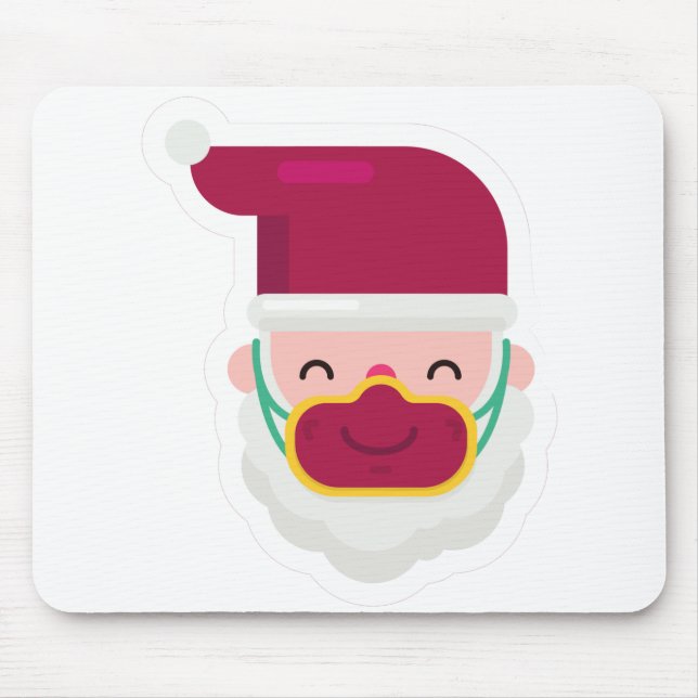 coronavirus face mask santa xmas mouse pad (Front)