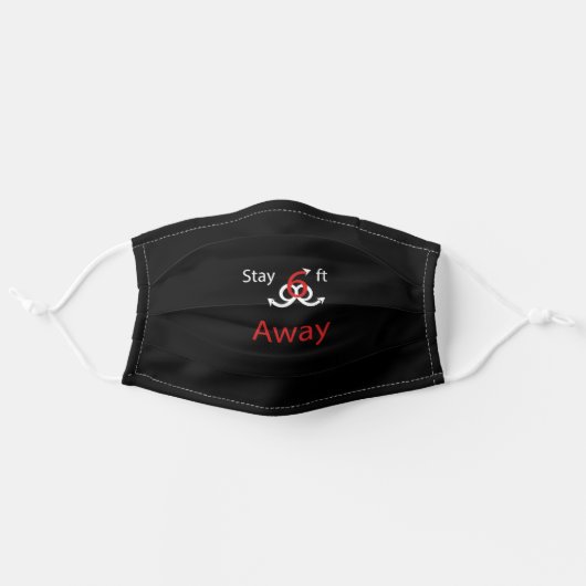 Coronavirus face mask: Stay 6 feet away Adult Cloth Face Mask (Front, Unfolded)