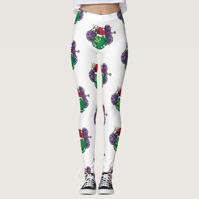 coronavirus germs snowman leggings (Front)