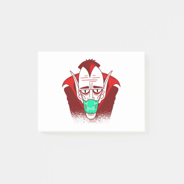 coronavirus halloween face mask vampire post-it notes (Front)