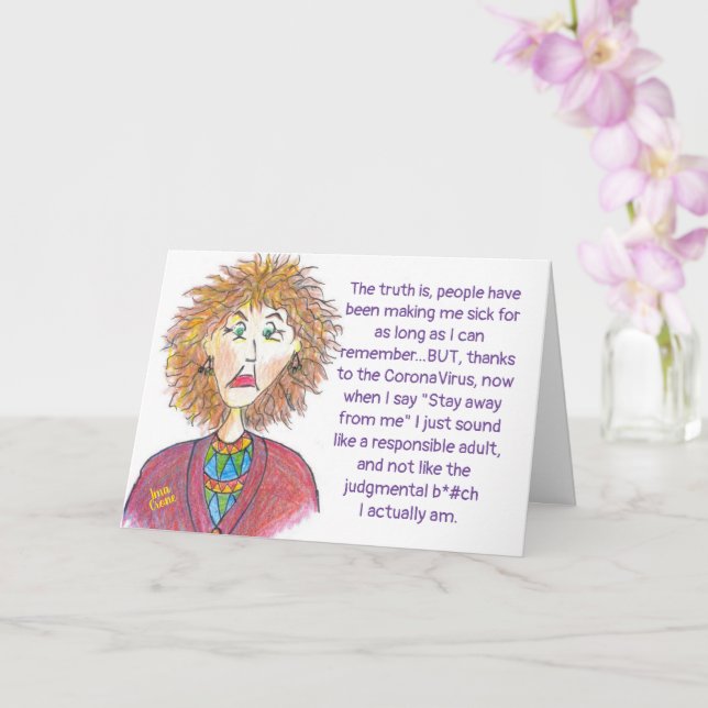 CoronaVirus Humor Card (Orchid)