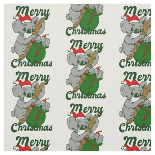 coronavirus koala christmas face mask fabric