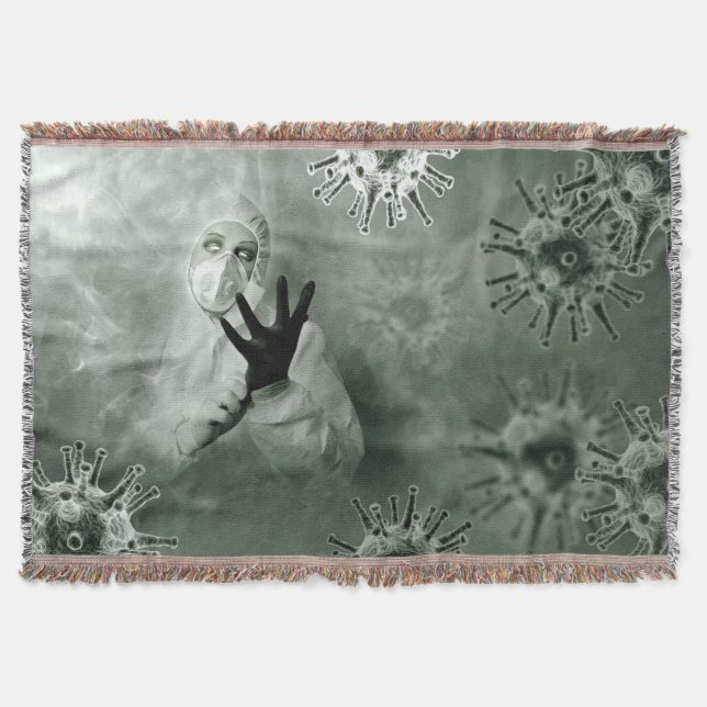 Coronavirus Nurse Throw Blanket (Front)