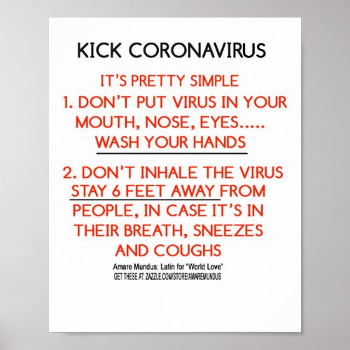 Coronavirus poster reminder flyer sign
