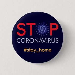 Coronavirus prevention campaign stop disease button
