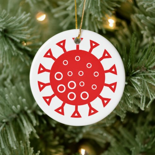 Coronavirus Red Funny Personalized Christmas Ceramic Ornament