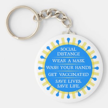 Coronavirus SAVE LIVES. SAVE LIFE. Keychain