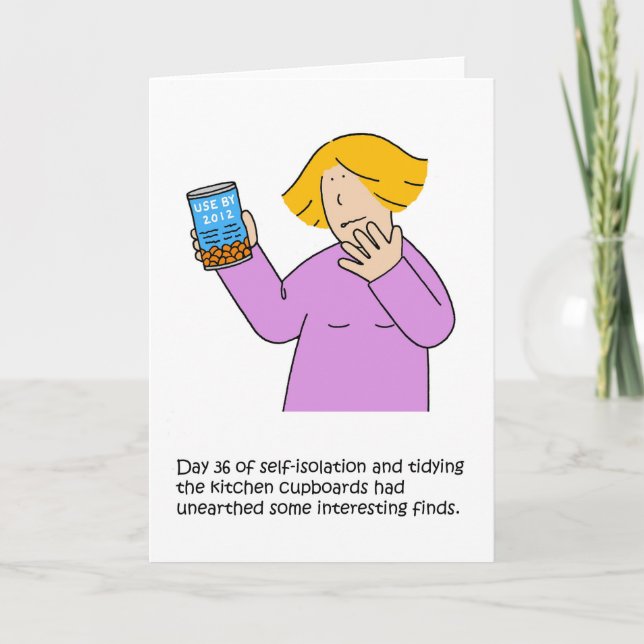 Coronavirus Self-isolation Kitchen Cupboard Tidy Card (Front)