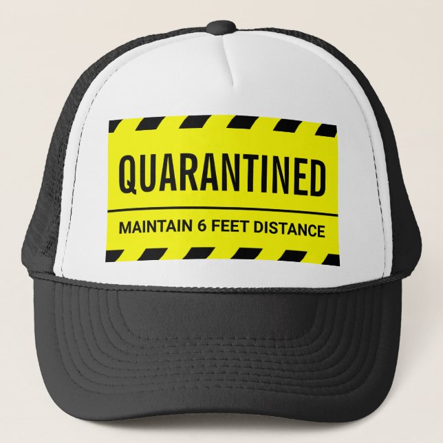 Coronavirus Self Isolation Quarantine Trucker Hat (Front)