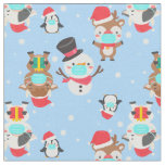 coronavirus snowman reindeer fabric