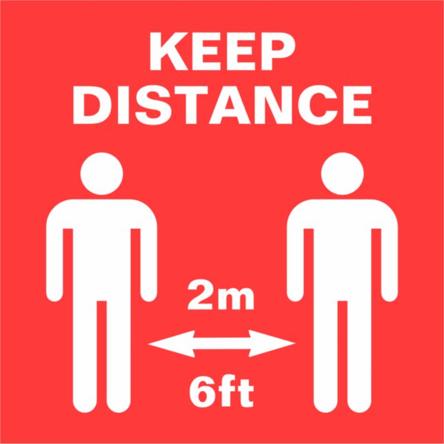Coronavirus Social Distancing Floor Sign Sticker (Front)