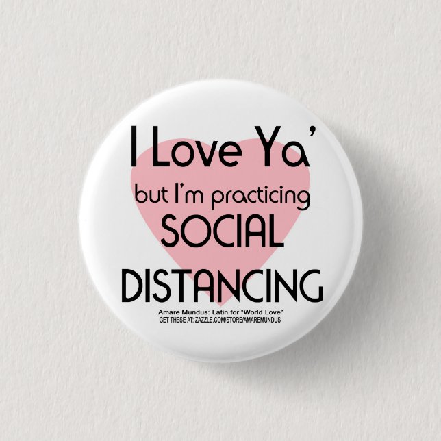 Coronavirus social distancing with love button (Front)