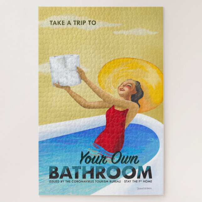 Coronavirus Tourism Bureau Bathroom Jigsaw Puzzle (Vertical)