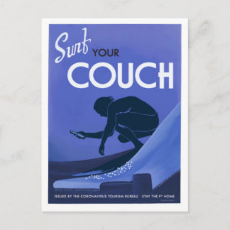 Coronavirus Tourism Bureau Couch Surf Postcard