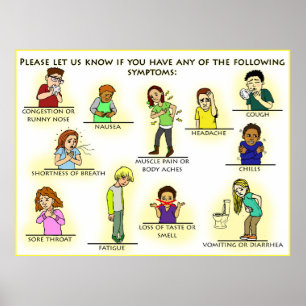 Coronavirus visual symptoms Poster