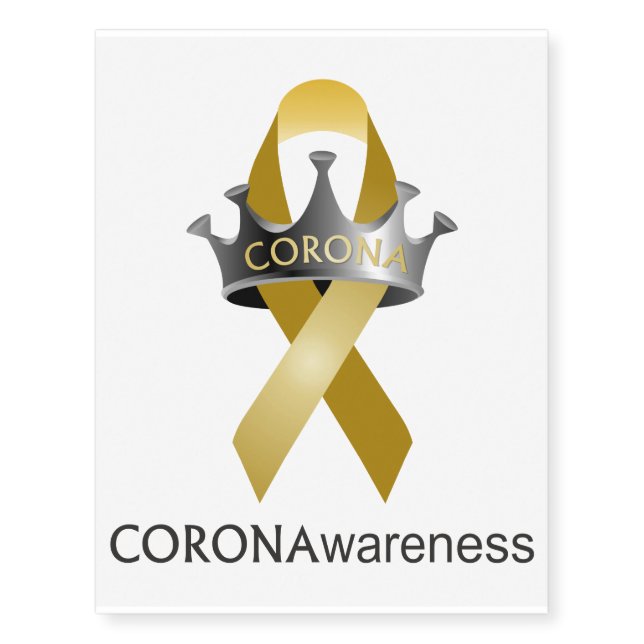 CORONAwareness COVID-19 Awareness Gray Crown Temporary Tattoos (Front)