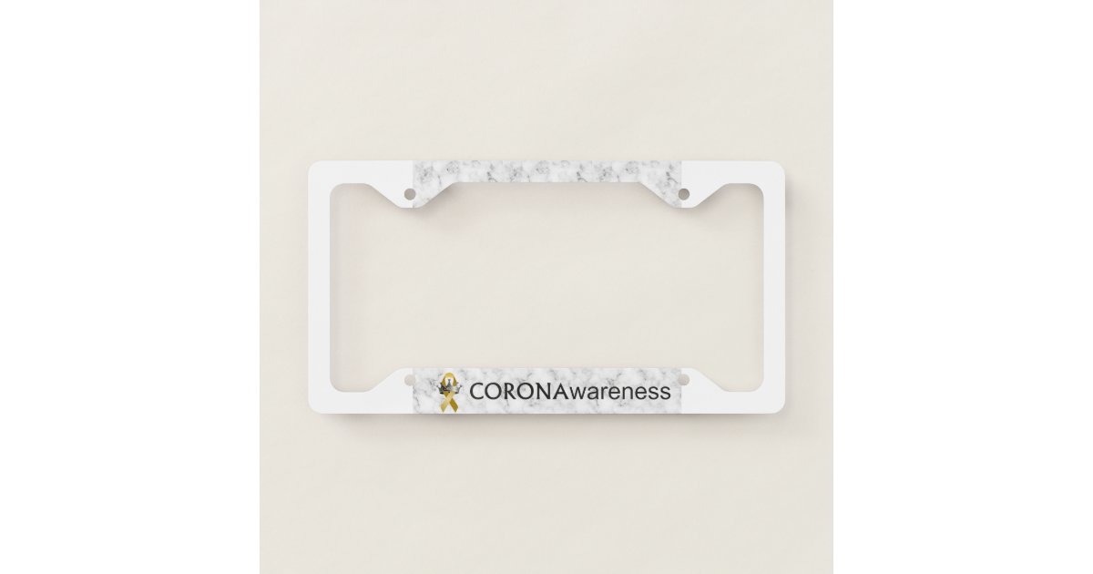CORONAwareness Marbled Gray License Plate Frame Zazzle