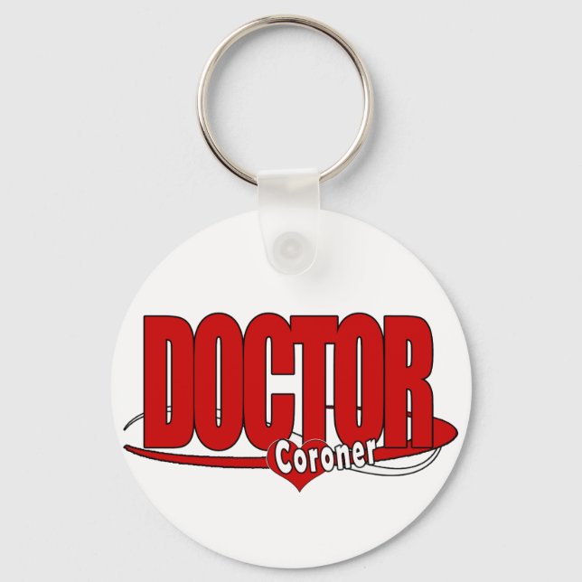 CORONER LOGO BIG RED DOCTOR KEYCHAIN (Front)
