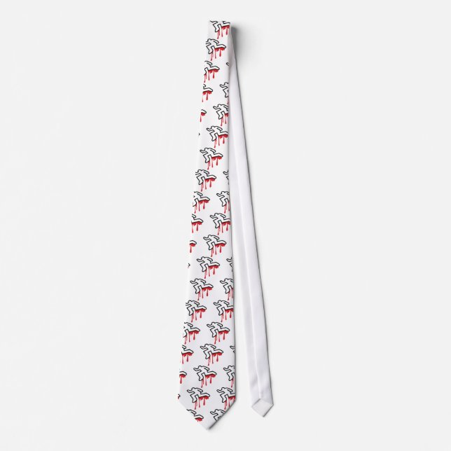Coroner outline  dead body murder neck tie (Front)