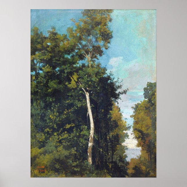 Corot - Forest On The Grace Coast In Honfleur Poster (Front)