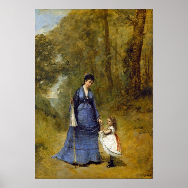Corot - Madame Stumpf And Her Daughter Poster (Front)