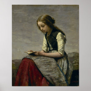 Corot - Reading Girl Poster