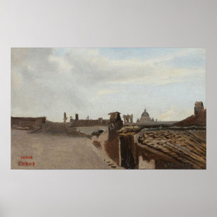 Corot - Rome A View From Window 1825 Poster