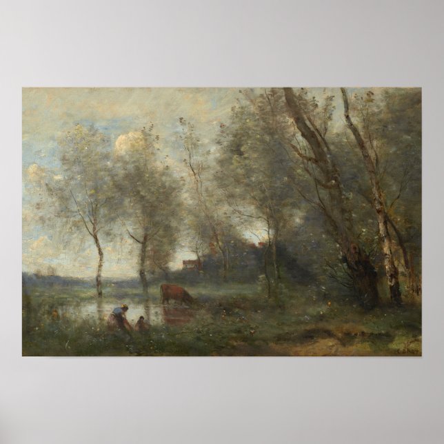 Corot - The Pond 1868 Poster (Front)