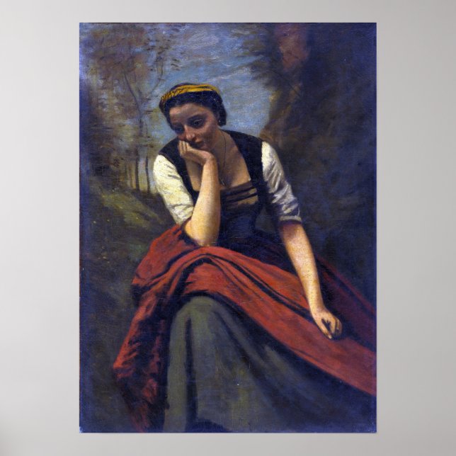 Corot - Woman Meditating Poster (Front)