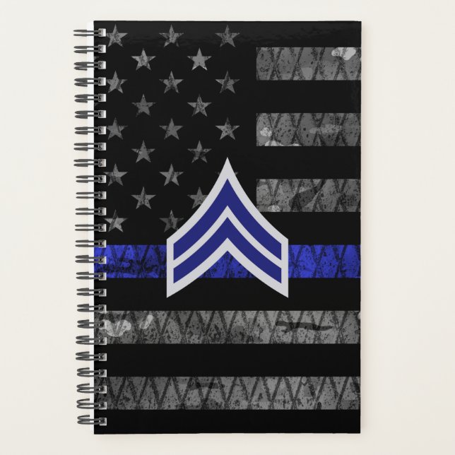 Corporal Stripes Thin Blue Line Distressed Flag Planner (Front)