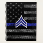 Corporal Stripes Thin Blue Line Distressed Flag