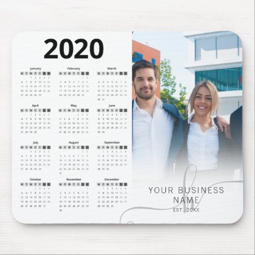 Corporate 2020 business calendar photo script mouse pad