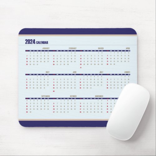 Corporate 2024 Calendar Minimalist Mousepad
