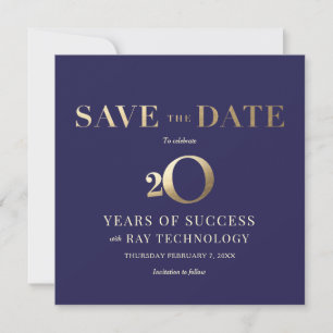 Corporate 20th Anniversary Save the Date Card