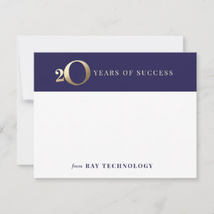 Corporate 20th Anniversary Thank You Card