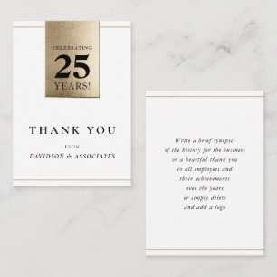 CORPORATE ANNIVERSARY business white black gold Card