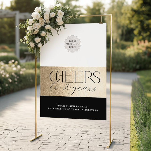 CORPORATE ANNIVERSARY elegant business black gold  Foam Board (Creator Uploaded)