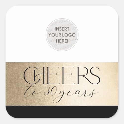 CORPORATE ANNIVERSARY elegant business black gold Square Sticker